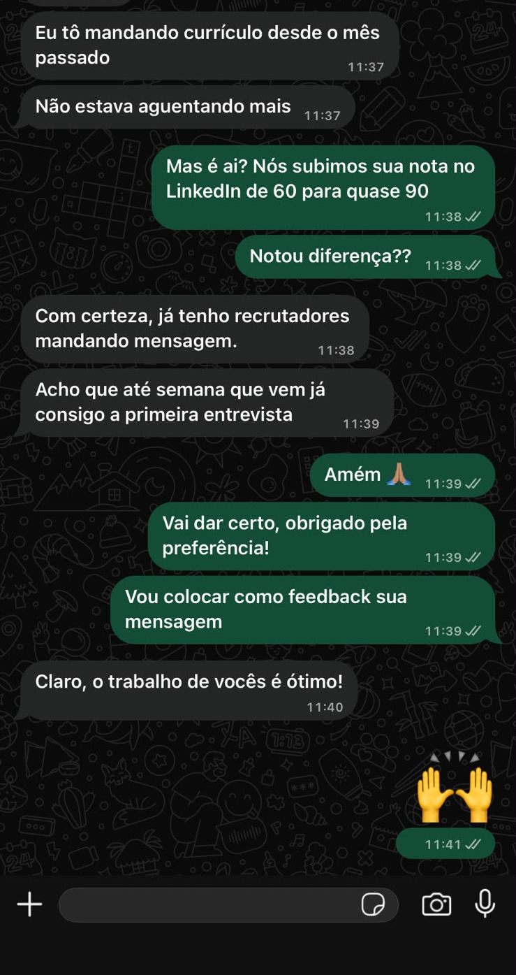 Conversa no WhatsApp com Claudia Almeida