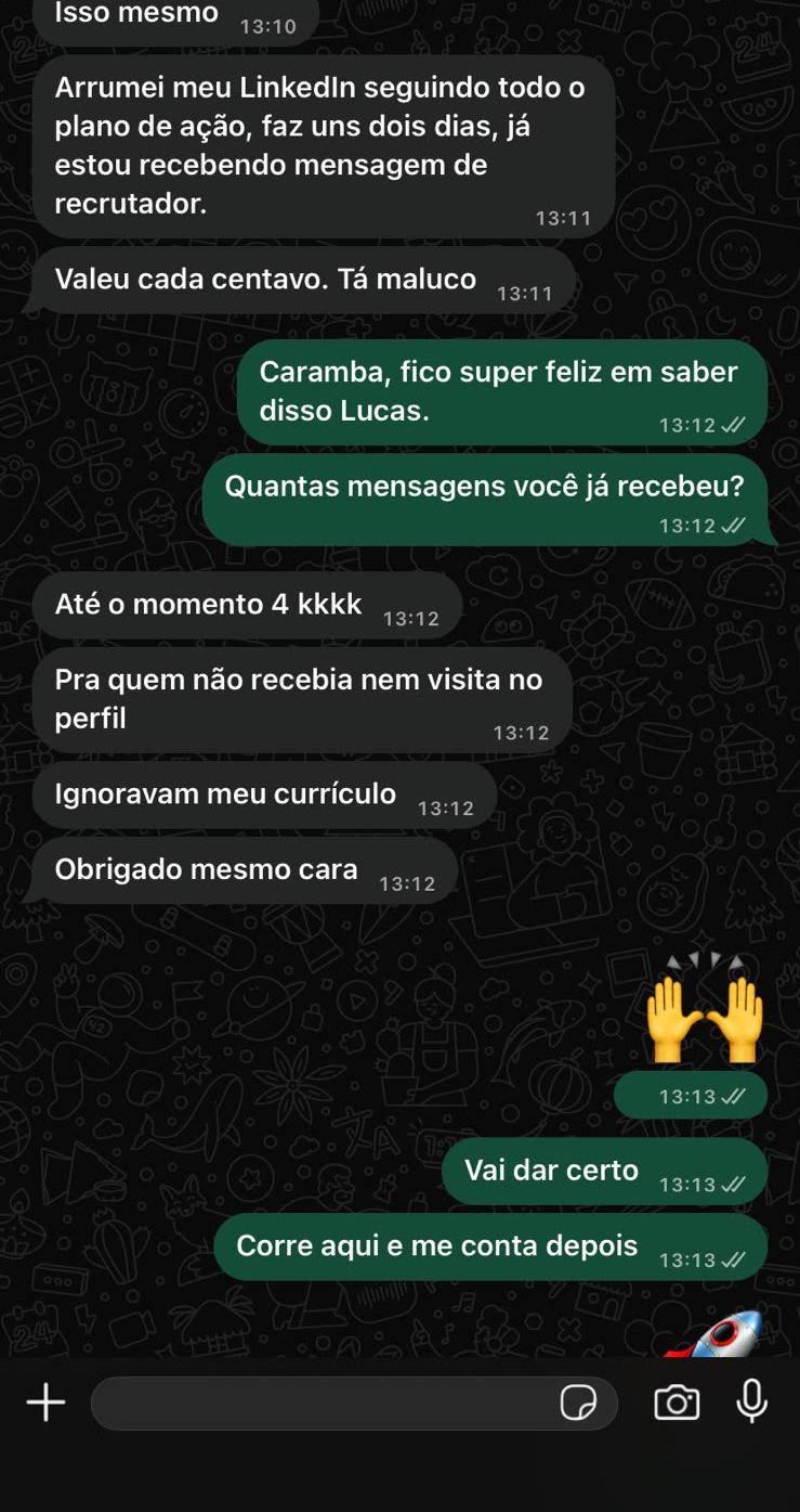 Conversa no WhatsApp com Lucas Ferreira