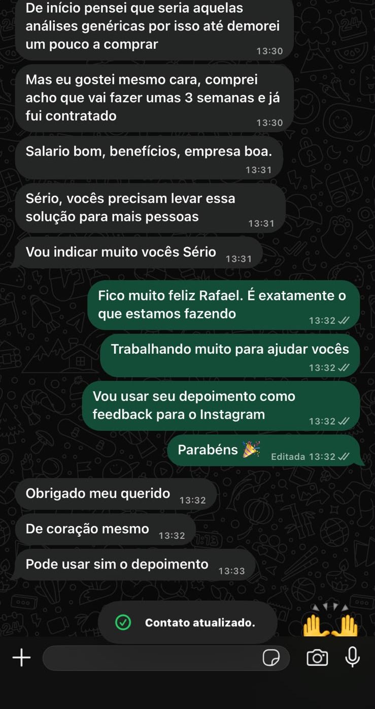 Conversa no WhatsApp com Rafael Martins